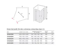 NOVEA Sprchový kout, čtverec, 90x90 cm, chrom ALU, sklo Čiré (6)
