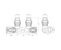 AQUALINE R-START připojovací sada ventilů pro středové připojení, chrom (2)