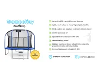 GoodJump 4UPVC modrá trampolína 366 cm s ochrannou sítí + žebřík - Inside (3)