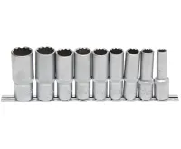 BGS Hlavice nástrčné 1/2" 10-24 mm,12ti hranné,prodloužené, 9 dílů BGS Hlavice nástrčné 1/2" 10-24 mm,12ti hranné,prodloužené, 9 dílů