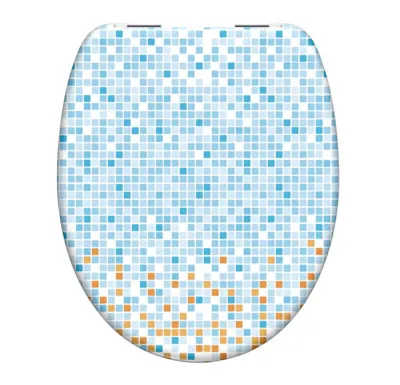 Schütte WC sedátko MOSAIK BLAU-ORANGE | Duroplast, Soft Close