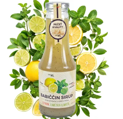Nature NoTea s.r.o. Babiččin sirup - Citron s limetkou a mátou 0.5l