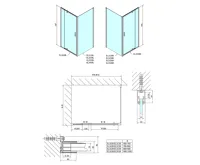POLYSAN EASY obdélník/čtverec sprchový kout pivot dveře 800-900x800mm L/P varianta, sklo Brick (6)