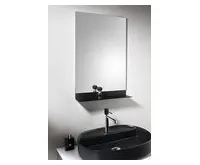 AQUALINE SECA Zrcadlo s policí 50x95cm, CU free, černá mat (1)