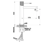 SAPHO SOLARIS stojánková umyvadlová baterie vysoká, černá mat/chrom (2)