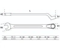 BGS Klíč očkoplochý vyhnutý, 15mm (1)