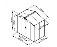 Zahradní domek ARES A 2,71 m2 antracit IWH-10230001 (1)
