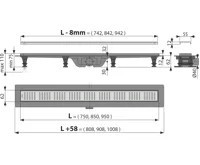 ALCAPLAST Sprchový liniový žlab plastový, s okrajem a perforovaným roštem, délka 750 mm APZ10-750M (1)