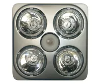 Stropní koupelnový infrazářič s osvětlením a ventilátorem, 1240 W, stříbrná