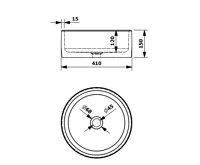 SAPHO PRIORI keramické umyvadlo na desku, Ø 41 cm, bílá s modrým vzorem (10)
