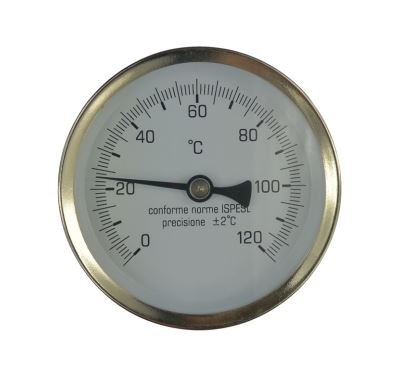 Teploměr DN 80, 0-120°C, zad.výv. 1/2",jím.100 mm
