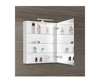 SAPHO MIRRÓ galerka s LED osvětlením, 60x70x16cm, levá/pravá, bílá (1)