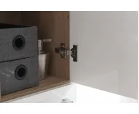 Koupelnová skříňka, závěsná bez nožiček, levá, bílá/bílá (2)