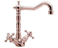 SAPHO ANTEA stojánková umyvadlová baterie s retro hubicí s výpustí, růžové zlato SAPHO ANTEA stojánková umyvadlová baterie s retro hubicí s výpustí, růžové zlato