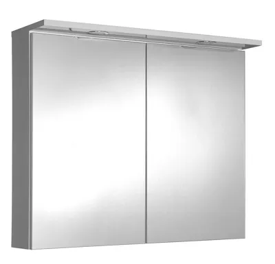 AQUALINE KAWA galerka s LED osvětlením 80x70x25,5cm, bílá