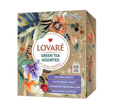 Kolekce čajů Lovaré Green Tea Assorted (32 sáčků)