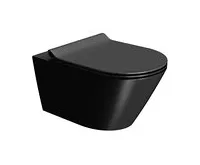 GSI KUBE X závěsná WC mísa, GeniusFlush, 36x55cm, černá dual-mat (1)