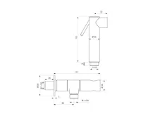 SAPHO Nástěnný ventil s ruční bidetovou sprškou a bezpečnostní pojistkou,kulatý,černá mat (8)