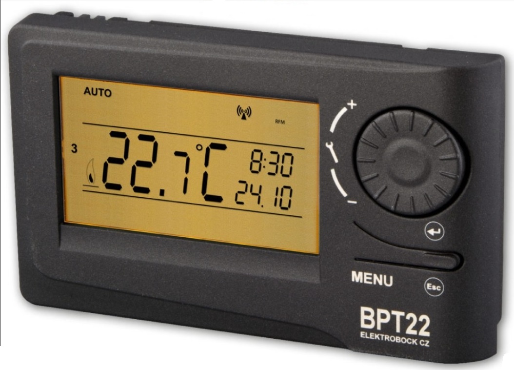 ELEKTROBOCK Bezdrátový termostat digitální BT22-3-5 antracit