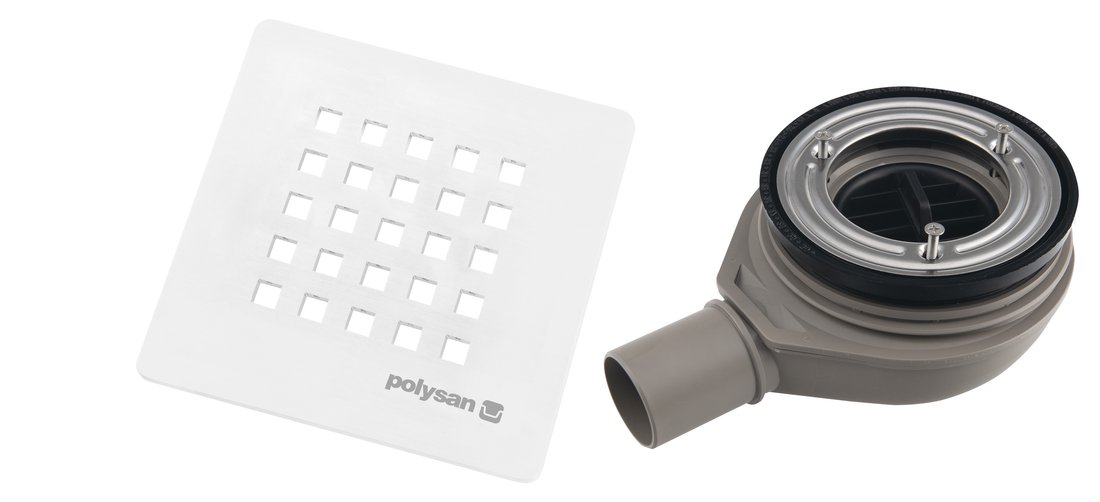 Polysan treneca vaničkový sifon, průměr 90mm, dn40, krytka bílá mat