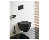 Závěsné WC PAULA s podomítkovou nádržkou a tlačítkem Schwab, černá mat (1)