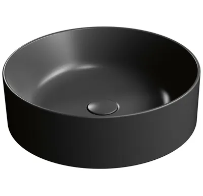 GSI KUBE X keramické umyvadlo na desku, průměr 45cm, černá mat