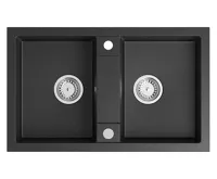 SAPHO Granitový dvojdřez, 78x48cm, černá SAPHO Granitový dvojdřez, 78x48cm, černá