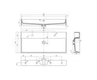 SAPHO AQUATIC dvojumyvadlo, litý mramor, 100x46cm, bílá (5)