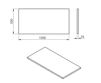 SAPHO PLATO deska Rockstone 1000x24x500mm, bílá mat (4)