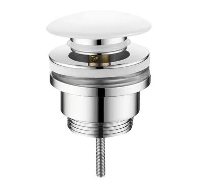 SAPHO Umyvadlová výpust 5/4“, click-clack, keramická zátka, 10-55mm, keramika bílá