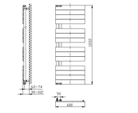 AQUALINE MILI otopné těleso 600x1222 mm, bílá (7)