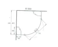 PROFI-RICH Sprchový kout  čtvrtkruh 90x90x190 chrom (1)