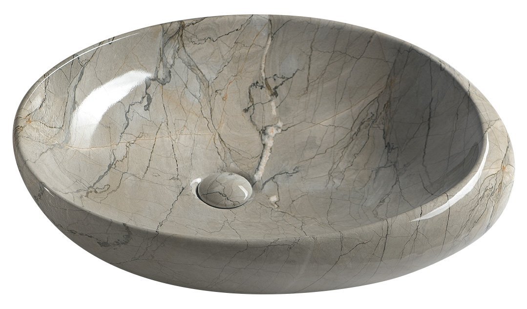 SAPHO DALMA keramické umyvadlo na desku, 68x44 cm, grigio