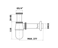 BRUCKNER Umyvadlový sifon 5/4", DN32, chrom (2)