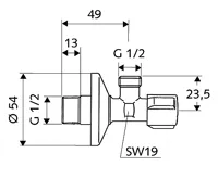 Schell COMFORT Rohový ventil 1/2" x 1/2" bez matky (1)