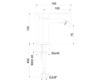 SAPHO SPECTRE stojánková bidetová baterie, černá mat (2)
