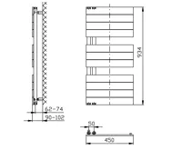 AQUALINE MILI otopné těleso 450x934 mm, bílá (7)