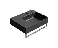 GSI KUBE X keramické umyvadlo 60x47cm, s odkládací plochou vlevo, černá mat (5)