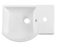SAPHO LITOS keramické umývátko rohové, 45x32cm, baterie vpravo, bílá (3)