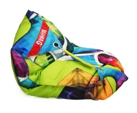 Designový sedací vak 189x140 abstrakt s popruhy