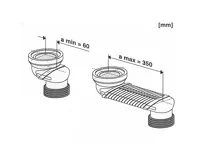Připojovací kus etážový, s variabilním nastavením délky 60-350mm (1)