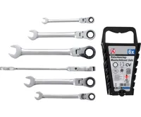 BGS Klíče očkoploché ráčnové 8,0 - 19,0 mm, kloubové, sada 6 dílů BGS Klíče očkoploché ráčnové 8,0 - 19,0 mm, kloubové, sada 6 dílů