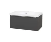 Mailo, koupelnová skříňka, umyvadlo z litého mramoru, antracit, 1 zásuvka, 810x470x480 mm