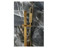 SAPHO Sprchová tyč, posuvný držák, hranatá, 680mm, ABS/zlato mat (1)