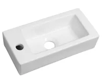 SAPHO ZOE keramické umývátko 37x18 cm, otvor pro baterii vlevo, bílá