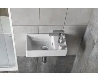 SAPHO MINOS keramické umývátko 40x22cm, baterie vpravo, bílá (6)