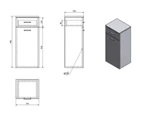 AQUALINE ZOJA/KERAMIA FRESH skříňka spodní s košem 35x78x29cm, bílá (5)