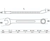 BGS Klíč očkoplochý 9 mm, 15° vyhnutý, DIN 3113A , chrom vanadium (1)
