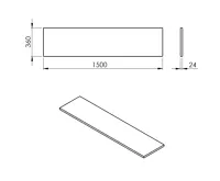 SAPHO PLATO deska Rockstone 1500x24x360mm, bílá mat (3)