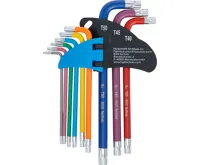 BGS Sada zahnutých klíčů,  vícebarevné,  T-profil (pro Torx) s otvorem T10 - T50,  9dílná BS74 (2)